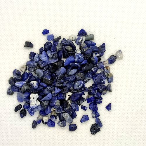 30gr de chips de perles gemme soladite percées bleu / gris - 246