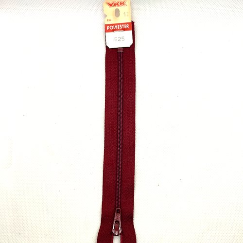 1 fermeture éclair ykk - bordeaux 525 - 15cm - maille nylon - bri