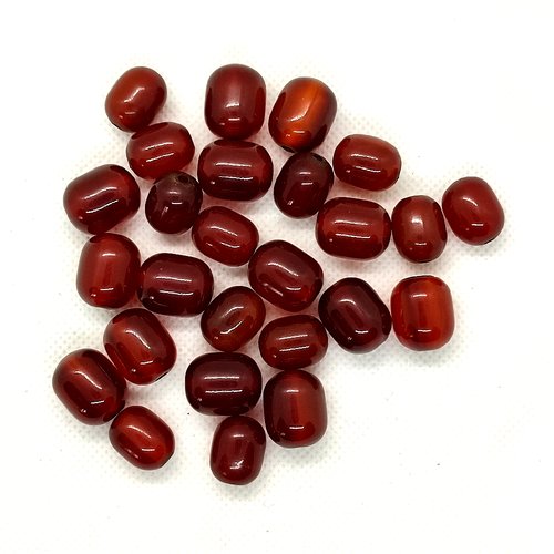 28 perles en résine olive marron - 16x18mm et 12x15mm