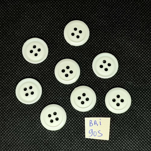 8 boutons en résine blanc cassé - 18mm - bri905