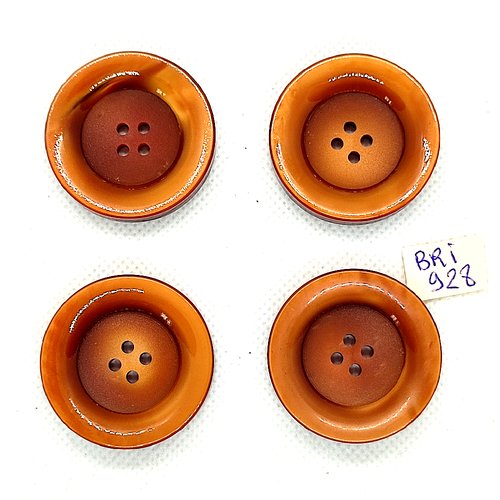 4 boutons en résine marron clair (caramel) - 36mm - bri928