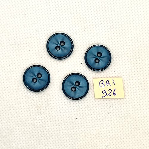 4 boutons en résine bleu - 17mm - bri926