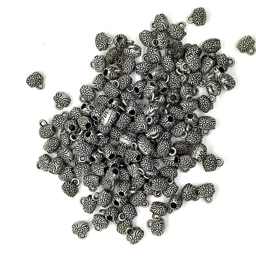 100 bélières en métal argenté - 9mm