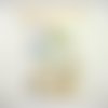 Coupon tissu chat japonais kawaii multicolore - coton épais - 15x20cm