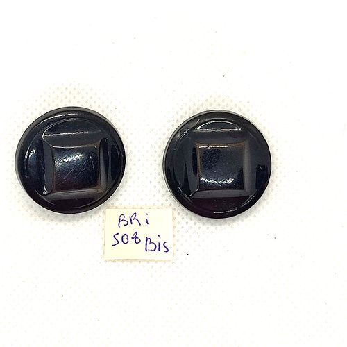 2 boutons en résine (bakélite) marron - 26mm - bri508bis