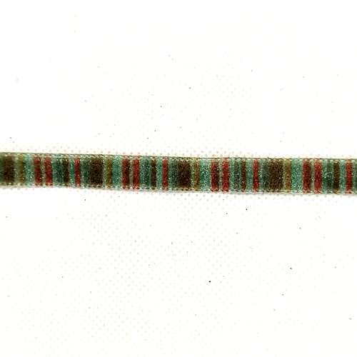 6m de ruban velours vert et marron- 9mm - 11
