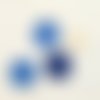 3 boutons en résine bleu - 22mm et 20mm - bri977