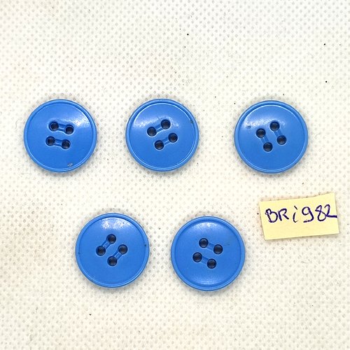 5 boutons en résine bleu clair - 18mm - bri982