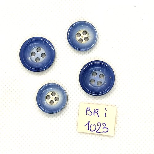 4 boutons en résine gris / bleu - 18mm et 15mm - bri1023