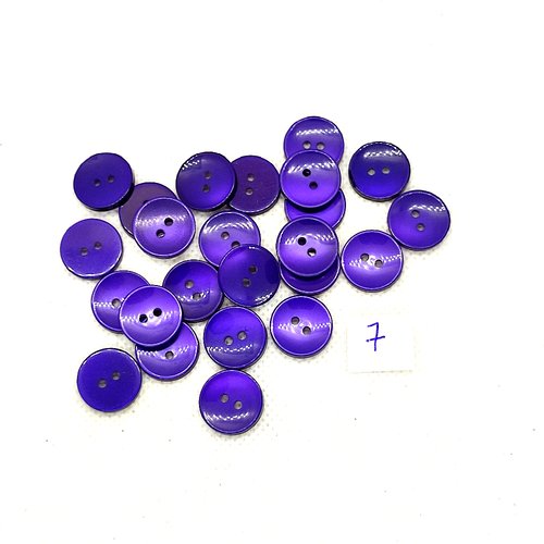 24 boutons vintage en résine violet foncé - 14mm - tr7