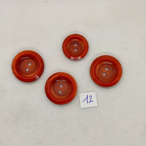 4 boutons vintage en résine marron clair 26mm et 22mm - tr12