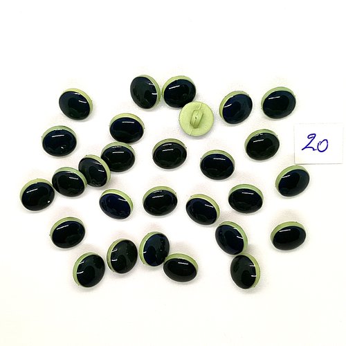 28 boutons vintage en résine vert - 10mm - tr20