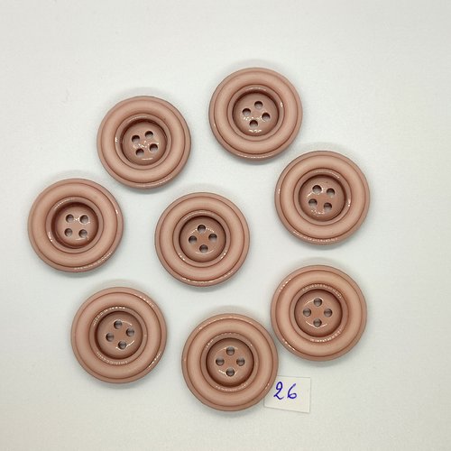 8 boutons vintage en résine beige - 30mm - tr26