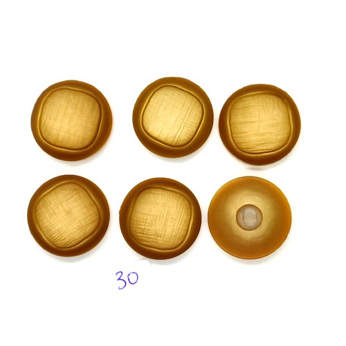 6 boutons vintage en résine beige - 26mm - tr30
