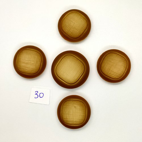 5 boutons vintage en résine beige - 26mm et 31mm - tr30