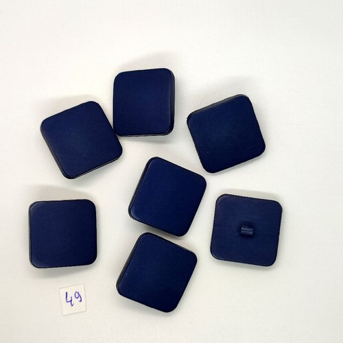 7 boutons vintage en résine bleu foncé - 27x27mm - tr49