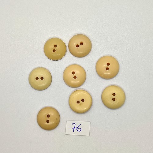 8 boutons vintage en résine beige - 15mm - tr76