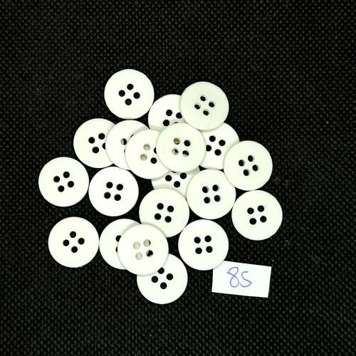 20 boutons vintage en résine blanc - 15mm - tr85