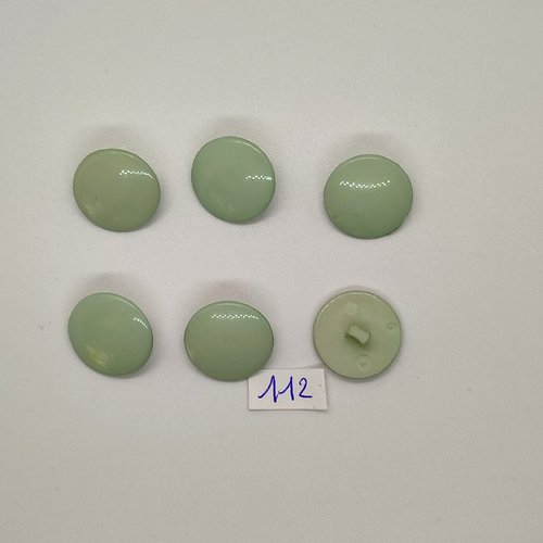 6 boutons vintage en résine vert d'eau - 18mm - tr112