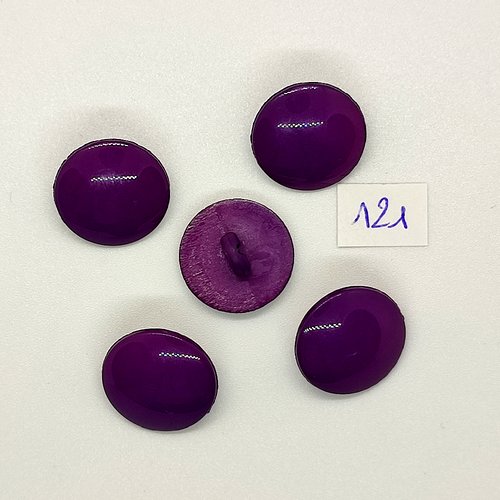 5 boutons vintage en résine violet - 18mm - tr121