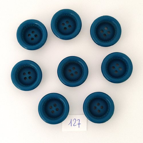 8 boutons vintage en résine bleu - 20mm - tr127