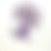 Thermocollant une fleur violette et blanc cassé - 19cmx60mm - écusson à coudre - tr132