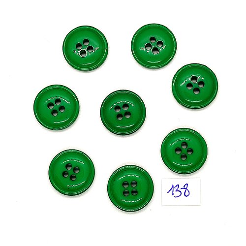 8 boutons vintage en résine vert - 18mm - tr138
