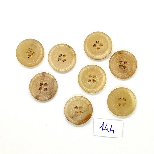 8 boutons vintage en résine beige - 17mm - tr144