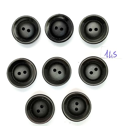 8 boutons vintage en résine gris foncé - 20mm - tr145