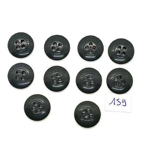 10 boutons vintage en résine gris - 18mm - tr159