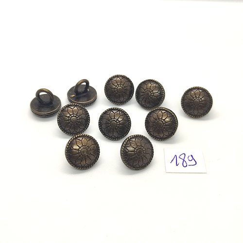 10 boutons vintage en métal bronze - 10mm - tr189