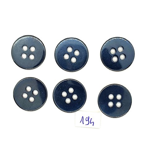 6 boutons vintage en métal argenté mat - 20mm - tr194