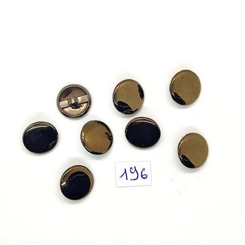 8 boutons vintage en métal argenté - 11mm - tr196