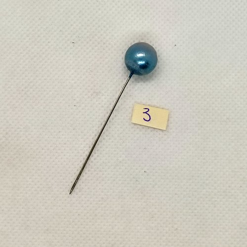 Epingle a chapeau ( fibule ) avec une perle bleu - longueur 57mm - 1000-3
