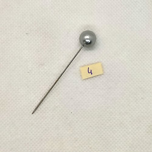 Epingle a chapeau ( fibule ) avec une perle grise - longueur 57m - 1000-4