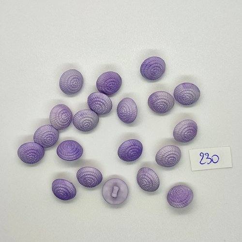 20 boutons vintage en résine mauve / lilas - 10mm - tr230