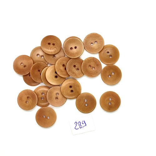 23 boutons en résine beige foncé - vintage - 15mm - tr289