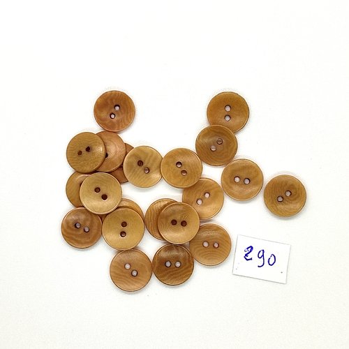 21 boutons en résine beige foncé - vintage - 10mm - tr290