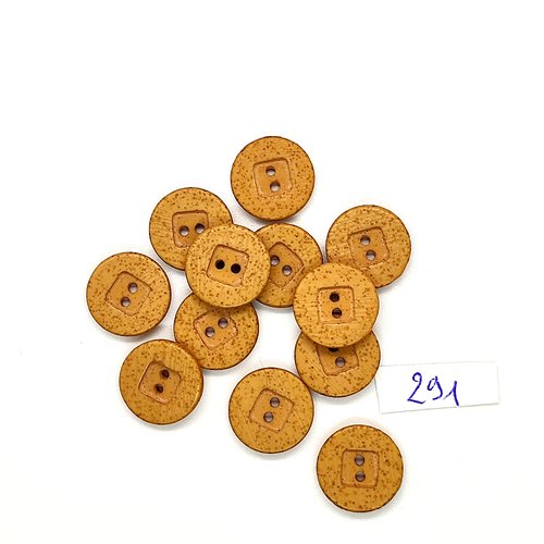 12 boutons en résine marron clair - vintage - 15mm - tr291