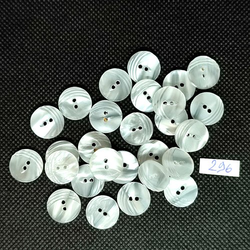 25 boutons en résine blanc - vintage - 13mm - tr296