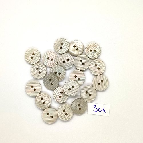 21 boutons en résine gris clair - vintage - 12mm - tr304