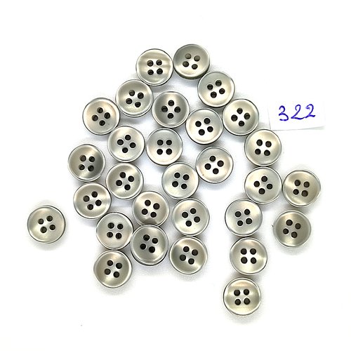 31 boutons en résine gris - vintage - 10mm - tr322