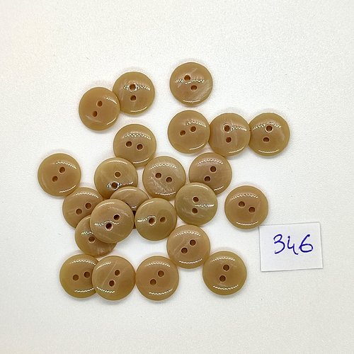 23 boutons en résine beige - vintage - 10mm - tr346