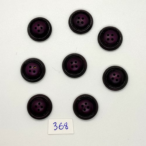 8 boutons en résine violet - vintage - 17mm - tr368