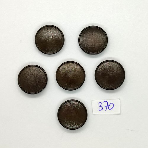6 boutons en résine gris foncé - vintage - 18mm - tr370