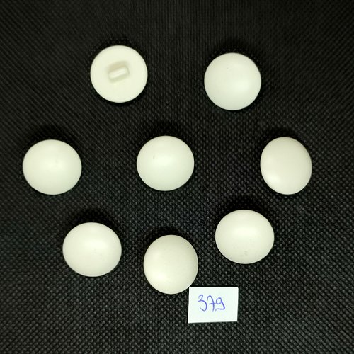 8 boutons en résine blanc - vintage - 18mm - tr379