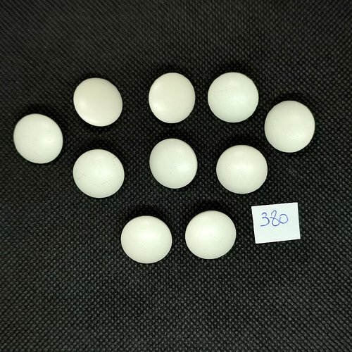10 boutons en résine blanc - vintage - 15mm - tr380