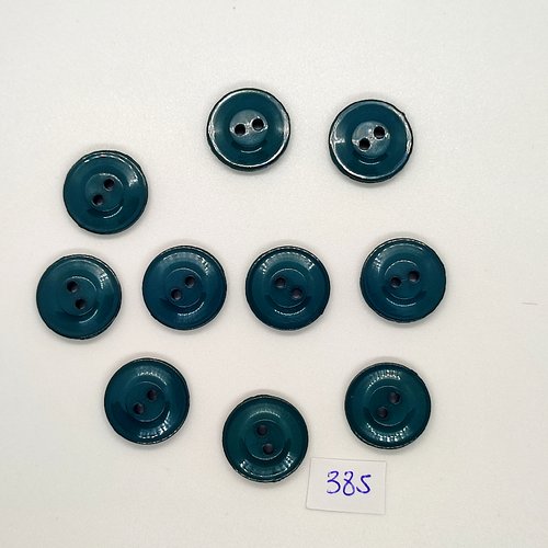 10 boutons en résine bleu / vert- vintage - 18mm - tr385
