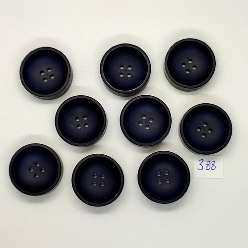 9 boutons en résine bleu foncé - vintage - 26mm - tr388