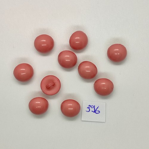 10 boutons en résine rose - vintage - 10mm - tr396